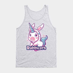 Cute Rabbicorn Unicorn Dressed like Easter Rabbit Cartoon Tank Top